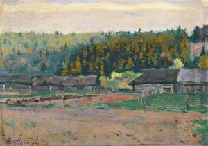Cottages By A Wood by Mikhail Vasilievich Nesterov