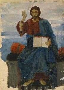 Christ Enthroned by Mikhail Vasilievich Nesterov
