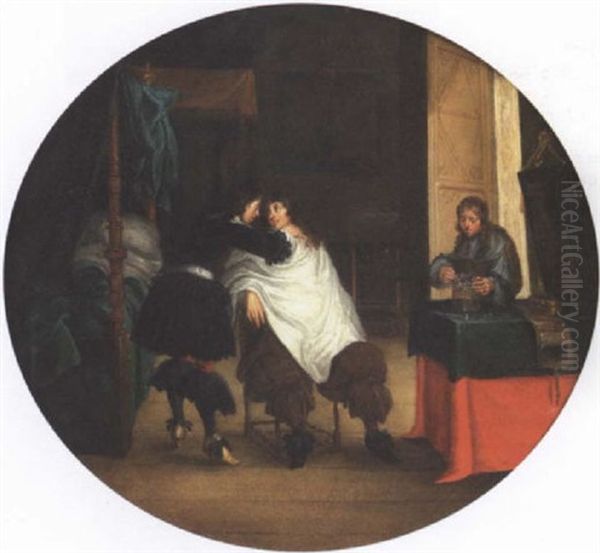 A Gentleman At His Toilet In A Bedroom - view 1