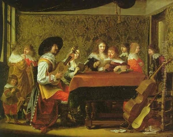 An Interior With Elegant Musicians And Singers - view 1