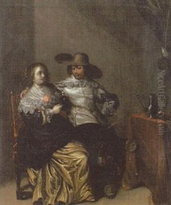 Interieur Mit Paar by Laurentius de Neter