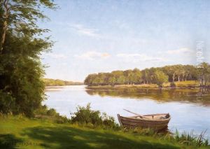 Pejzaz Z Rzeka I Lodzia by Axel Birkhammer