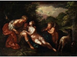 Venus Und Adonis by Caspar Netscher