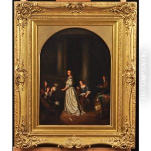 Edle Dame Am Virginal by Caspar Netscher