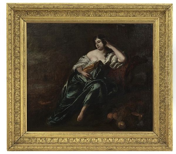 Maiden Seated Before A Still Life Of Fruit, A Landscape In The Distance - view 1