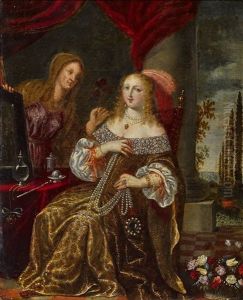 Dame Bei Der Toilette by Caspar Netscher