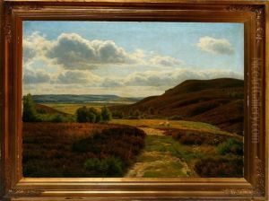 A Danish Summer Landscape With Grazing Sheep