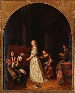 The Piano Player by Caspar Netscher