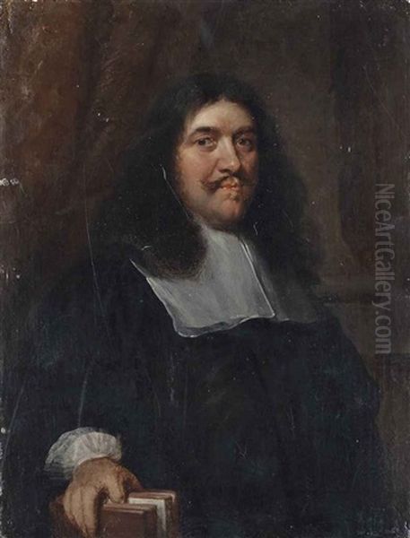 Portrait Of A Man, Half-length, In Black Robes And A Collar, Before A Draped Column - view 1