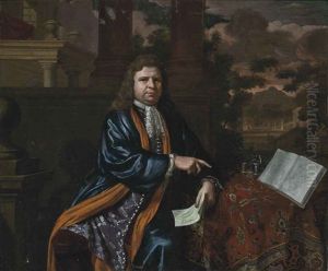 Portrait Of A Gentleman, Traditionally Identified As Francois Michel Le Tellier, Marquis De Louvois (1641-1691), Three-quarter-length by Caspar Netscher