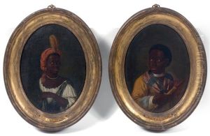 Portrait De Femme Noire Et Portrait D'homme Noir Tenant Un Arc (2 Works) Portrait De Femme Noire Et Portrait D'homme Noir Tenant Un Arc (2 Works)