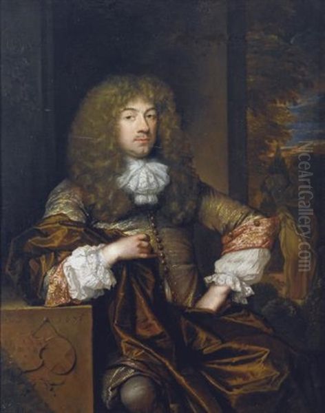 Portrait Of Jan Boudaen Courten, Lord Of Schellach, St. Laurens And Popkensburg, Judge And Alderman Of Middelburg, Seated Three-quarter Length, Before A Classical Garden - view 1