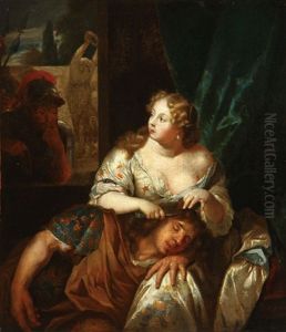Samson And Delilah by Caspar Netscher