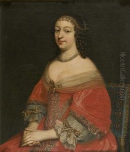 Dama In Rosso by Caspar Netscher