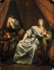 Der Tod Cleopatras by Caspar Netscher