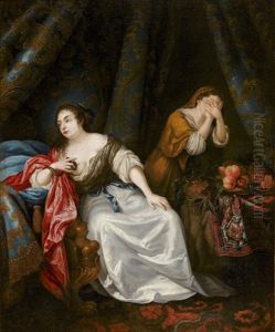 La Mort De Cleopatre by Caspar Netscher