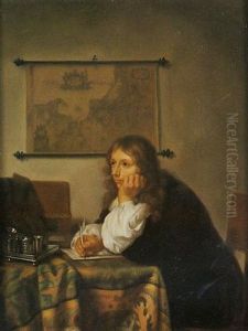Jeune Homme Ecrivant by Caspar Netscher