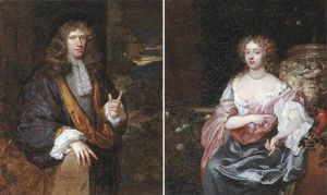 Portrait Of A Gentleman By A Draped Balcony, In An Ochre Lined Blue Jacket With A Lace Chemise, A Landscape Beyond