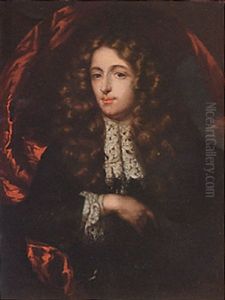 Portrait Of A Gentleman In A Black Jacket And An Embroidered Stock
