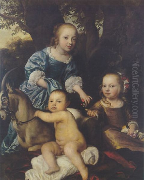 Portrait De Groupe Des Trois Enfants De L'electeur De Baviere - view 1