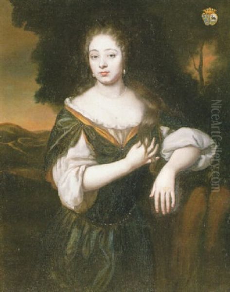 Portrait Of A Young Lady Of The Grefarth Family, Three-quarter Length, Standing In A Landscape - view 1