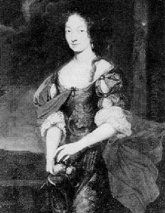 Portrait Of A Lady, Three-quarter Length, Wearing An Embroidered Green Dress by Caspar Netscher