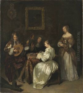 Musikalische Unterhaltung by Caspar Netscher