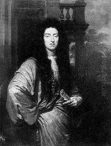 Portrait Of A Gentleman, Standing, In A White Gown, Holding A Document On A Terrace by Caspar Netscher