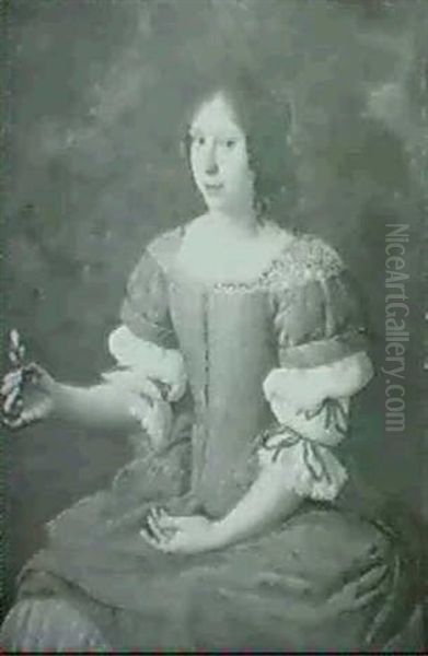 Portrait De Jeune Femme A La Fleur - view 1