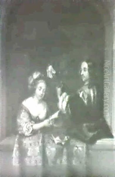 Interior Scene With Man And Woman At A Window - view 1