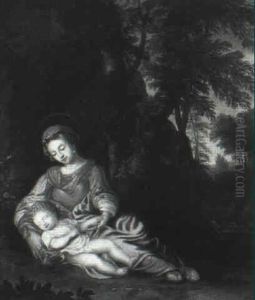 The Madonna And Child At Rest In A Landscape