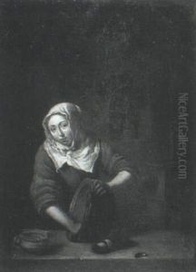 A Scullery Maid by Caspar Netscher