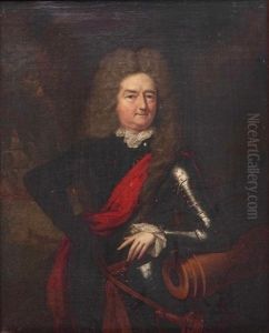 A Portrait Of An Admiral by Constantyn Netscher