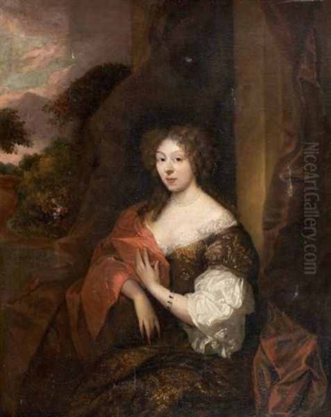 Portrait De Femme Sur Fond De Paysage - view 1