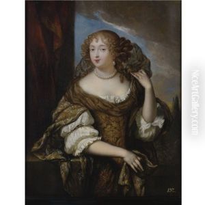 Portrait Of A Lady by Constantyn Netscher