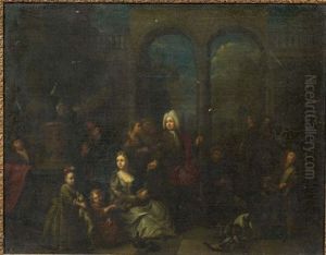 Le Retour De Chasse Dans Un Palais Classique by Constantyn Netscher