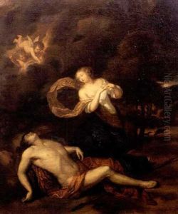 Venus Et Adonis by Constantyn Netscher