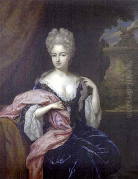 Portrait De Femme A La Robe Bleue - view 1
