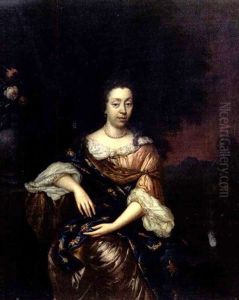 Portrait De Jeune Femme Assise Dans Un Parc by Constantyn Netscher