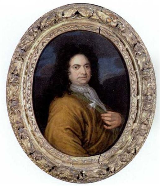Portrait Eines Mannes Im Mantel Vor Einer Landschaft - view 1