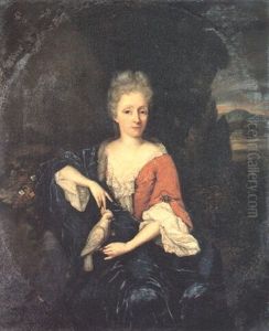 Portrait Of A Lady, Three-quarter Length Holding A Cockatoo