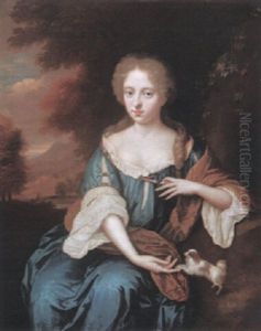 Portrait Of A Lady, Three-quarter Length, Seated With Her Dog