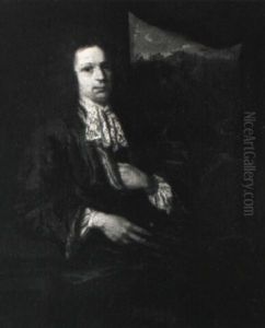 Bildnis Eines Herrn Mit Blauem Mantel by Constantyn Netscher