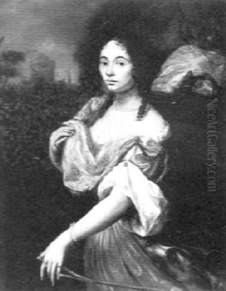 Portrait Of A Woman With A Dog - view 1