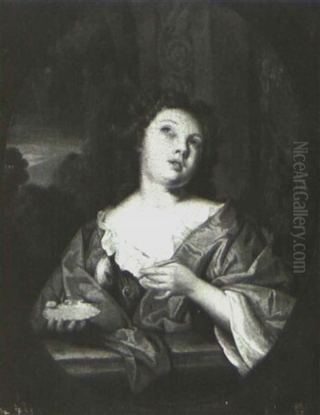 Portrait Of A Young Girl Blowing Bubbles - view 1