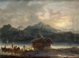 Paysage Lacustre (suisse ?) by Benjamin Netter