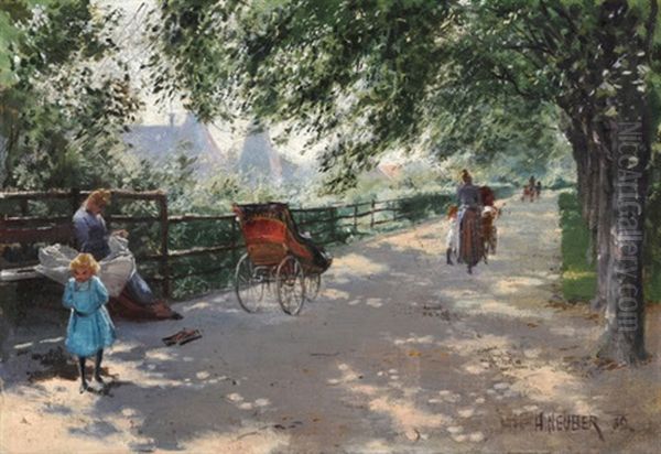 Sommernachmittag Im Park Mit Spielenden Kindern (preliminary Study) - view 1