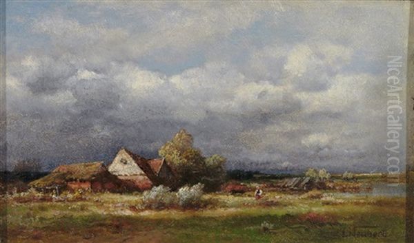 Besonnte Abendliche Landschaft Mit Gehoft - view 1