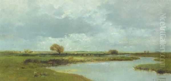Sommerliche Flusslandschaft (bei Dachau?) - view 1