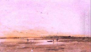 An Estuary At Dawn by Louis (Ludwig) Neubert